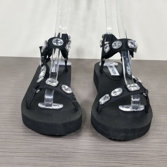 Steve Madden Raven Sandal, Black, Womens Size 7 M - Picture 2 of 12